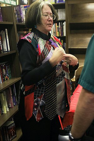 Harriet talks to the Tower Guards before the signing