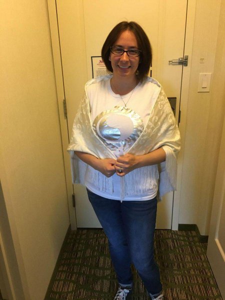 White Ajah shirt and shawl